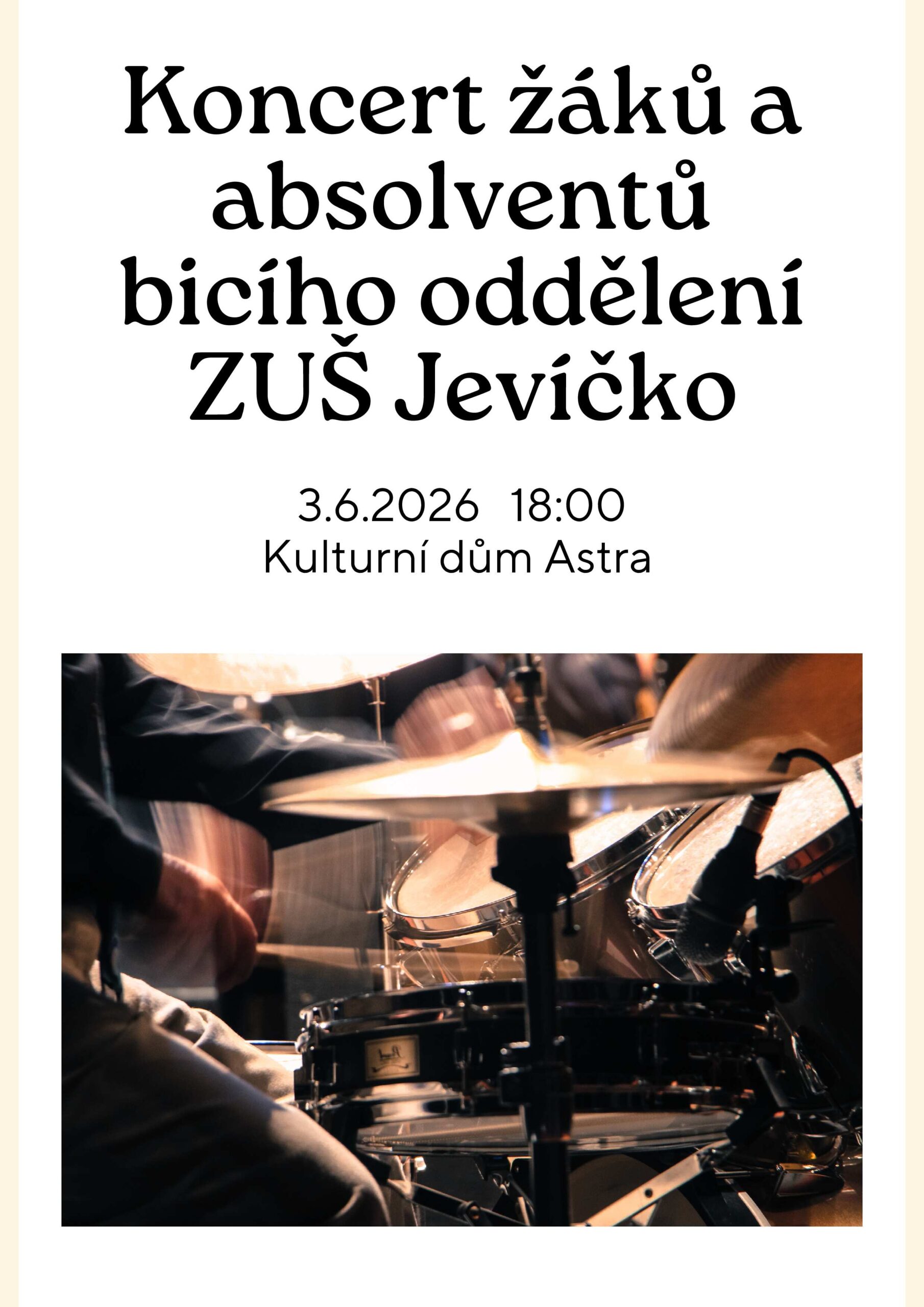Koncert bicího oddělení ZUŠ Jevíčko